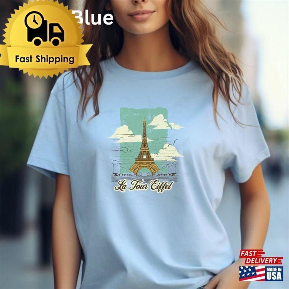Eiffel Tower Heavy Cotton Tee La Tour Shirt Graphic T-Shirt